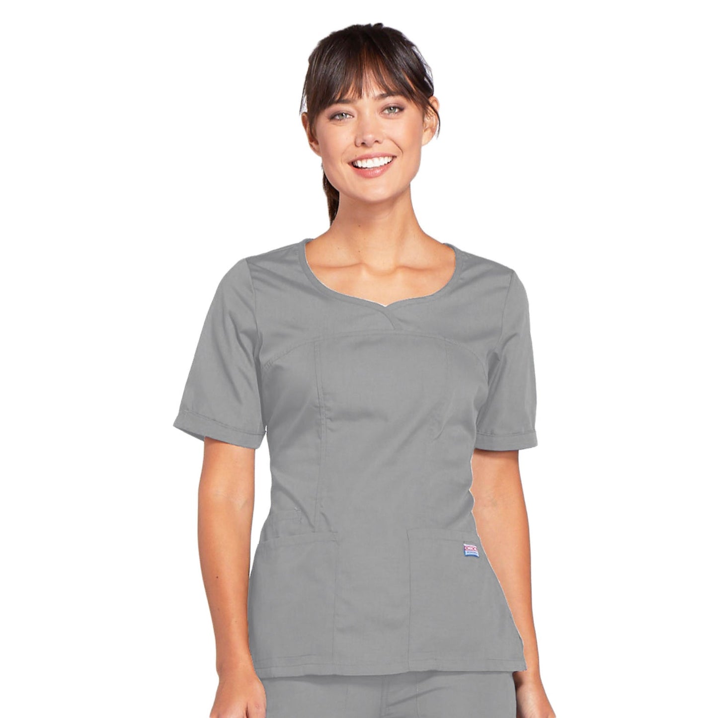 Cherokee Top XXS Cherokee Scrubs Workwear 4746 Top Modern Classic Grey