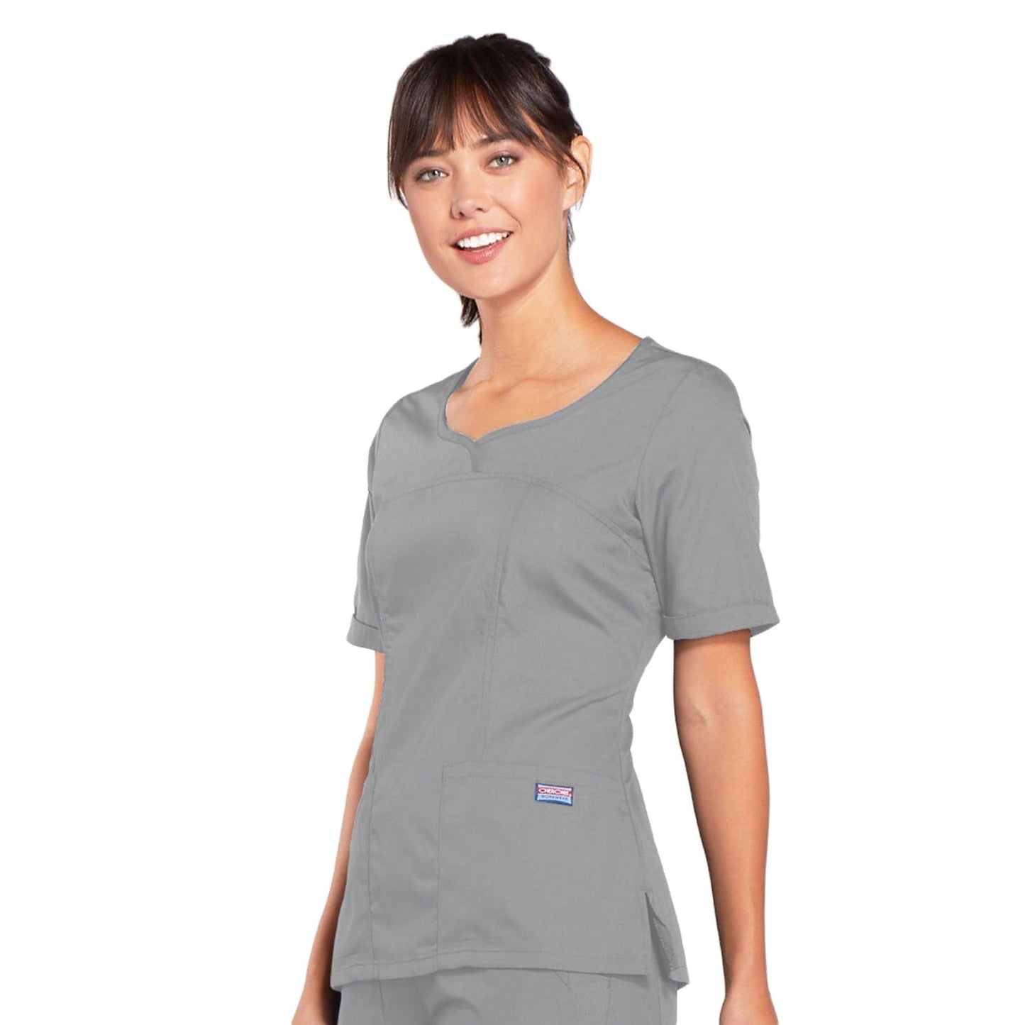 Cherokee Top XXS Cherokee Scrubs Workwear 4746 Top Modern Classic Grey