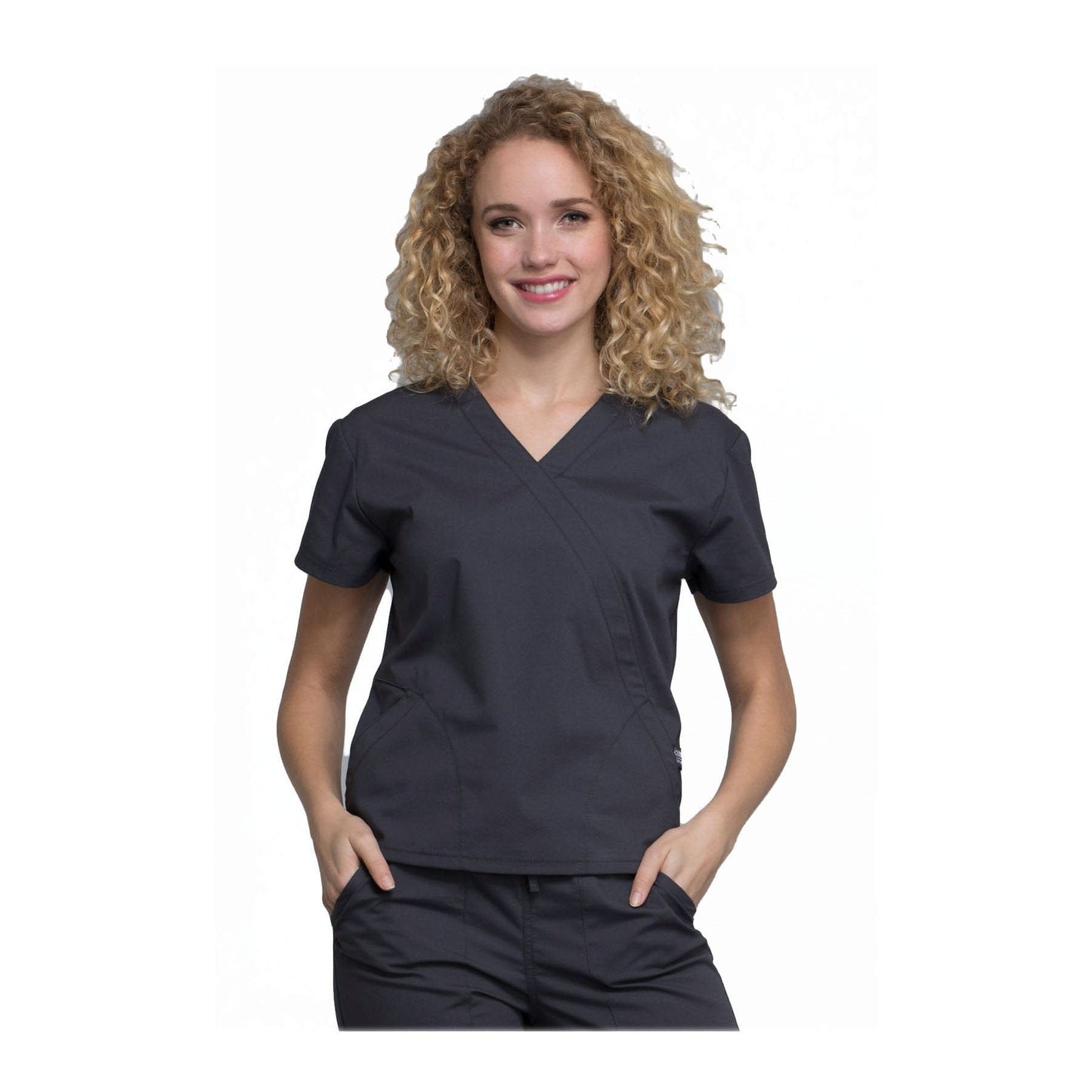Cherokee Scrubs Workwear WW705 Professionals Top Modern Classic Pewter