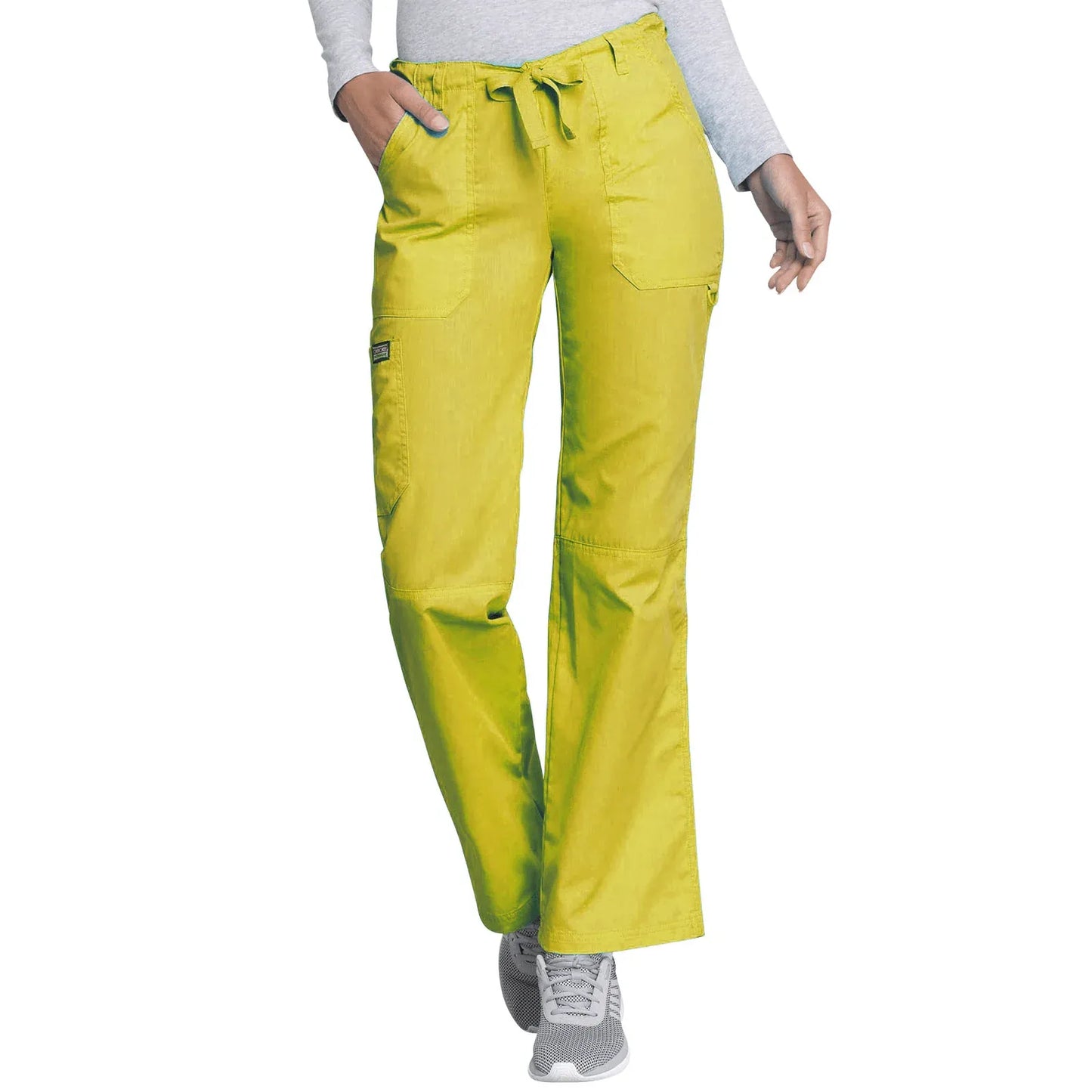 Cherokee Workwear 4020 Scrubs Pants Women's Low Rise Drawstring Cargo Dandelion