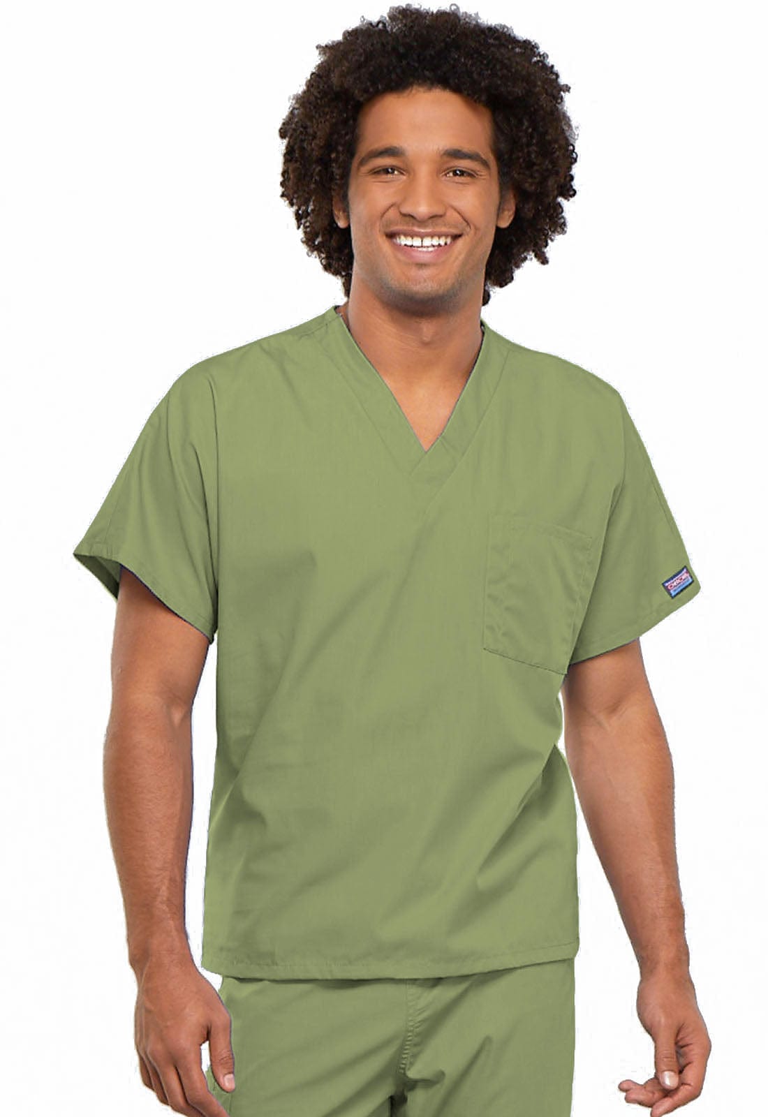 Cherokee Scrubs Top M Cherokee Workwear 4777 Scrubs Top Unisex V-Neck Tunic Sage Green