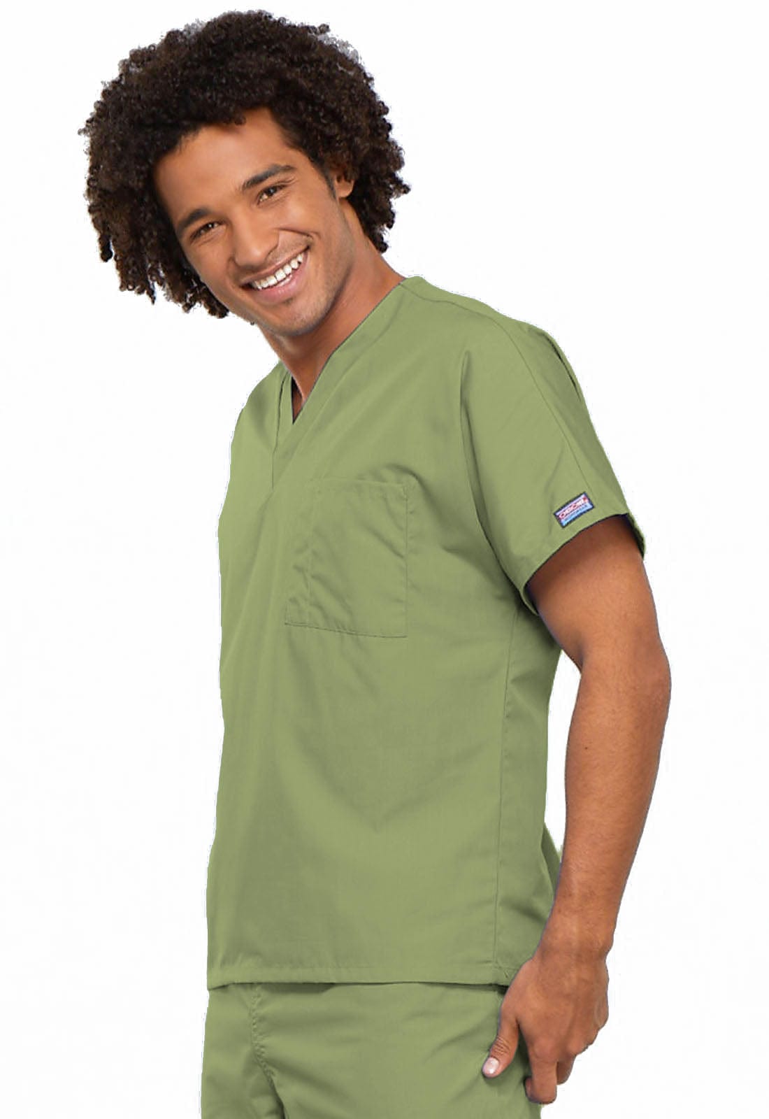 Cherokee Scrubs Top M Cherokee Workwear 4777 Scrubs Top Unisex V-Neck Tunic Sage Green