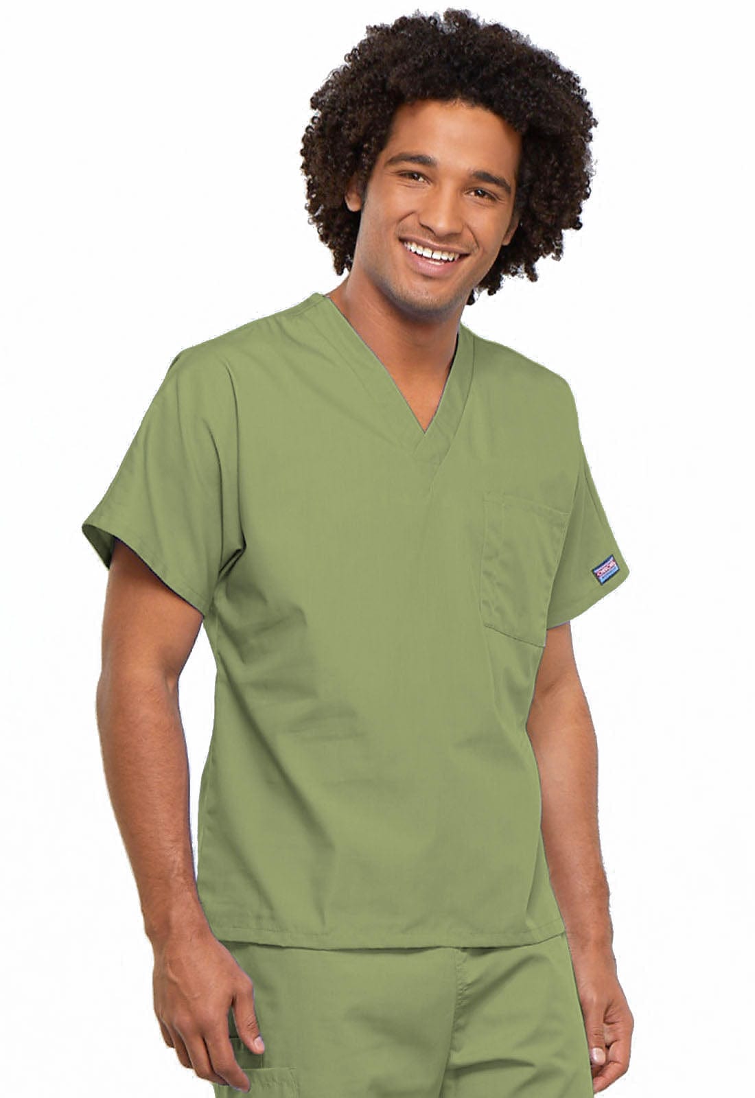 Cherokee Scrubs Top M Cherokee Workwear 4777 Scrubs Top Unisex V-Neck Tunic Sage Green