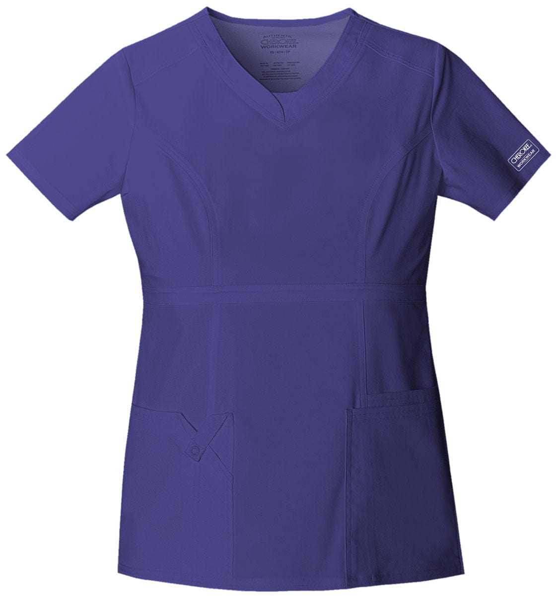 Cherokee Scrubs Top Cherokee Workwear Core Stretch 24703 Scrubs Top Womens V-Neck Grape