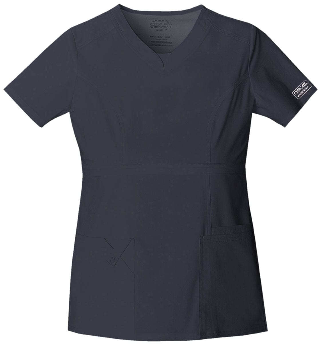 Cherokee Scrubs Top XS Cherokee Workwear Core Stretch 24703 Scrubs Top Womens V-Neck Pewter