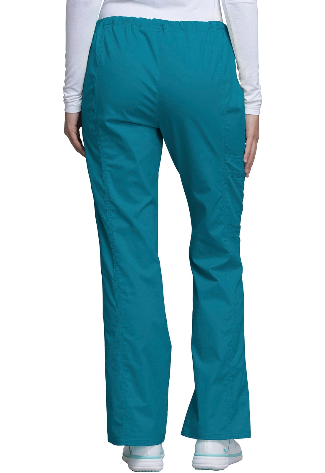 Cherokee Scrubs Pants Cherokee Workwear Core Stretch 4044 Scrubs Pants Womens Mid Rise Drawstring Cargo Caribbean Blue
