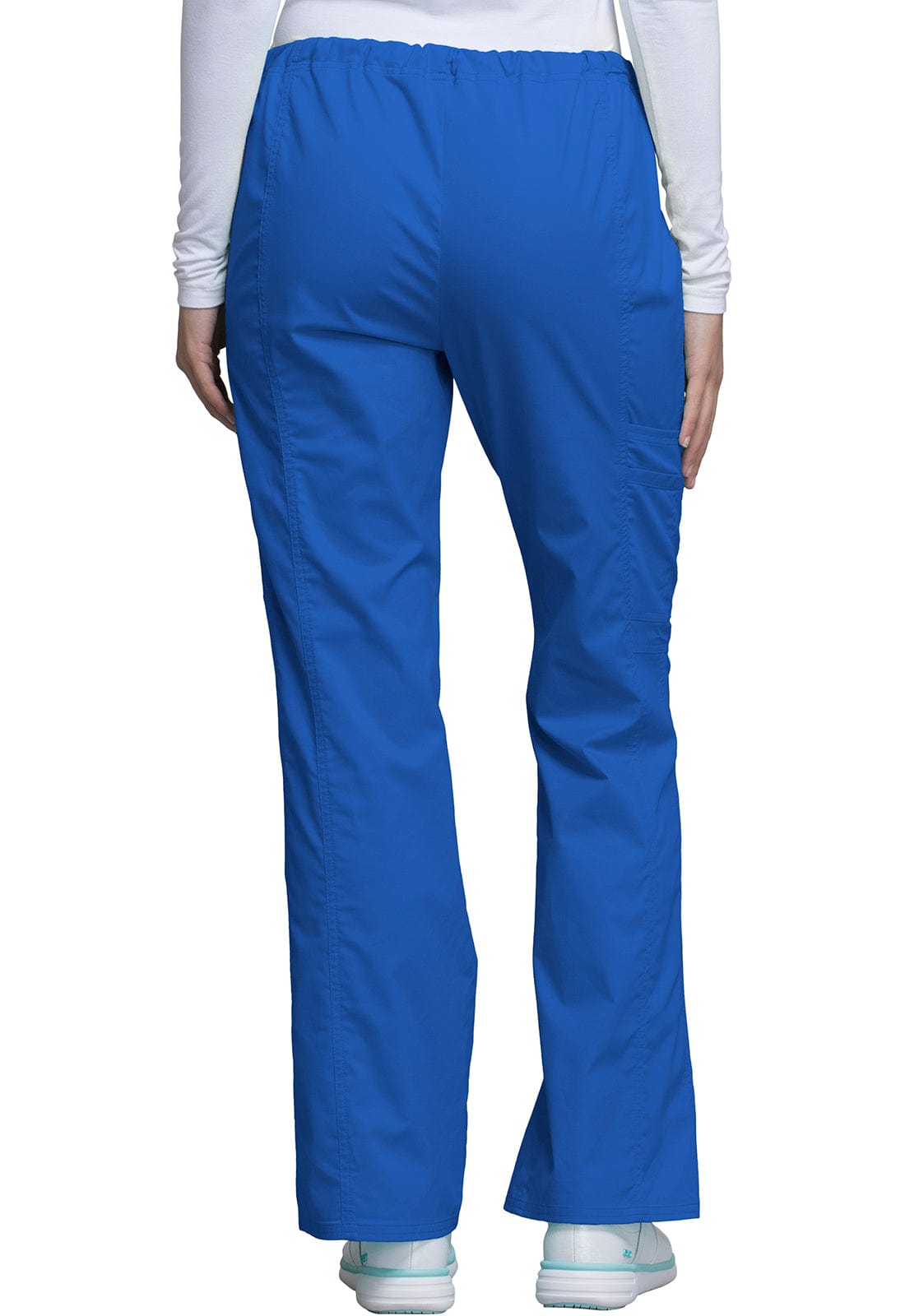 Cherokee Scrubs Pants Cherokee Workwear Core Stretch 4044 Scrubs Pants Womens Mid Rise Drawstring Cargo Royal