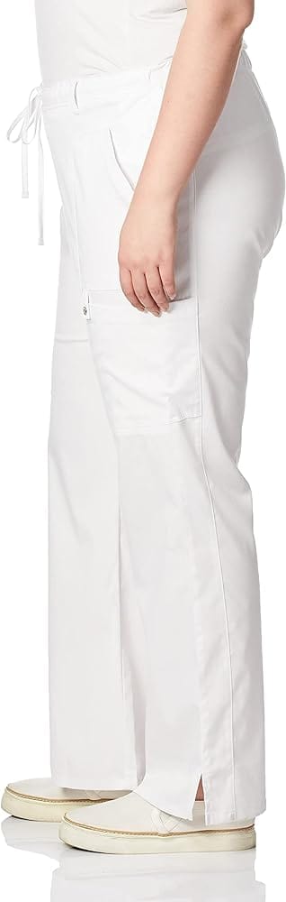 Cherokee Pant Cherokee Workwear Pant WW Low Rise Drawstring Cargo Pant White
