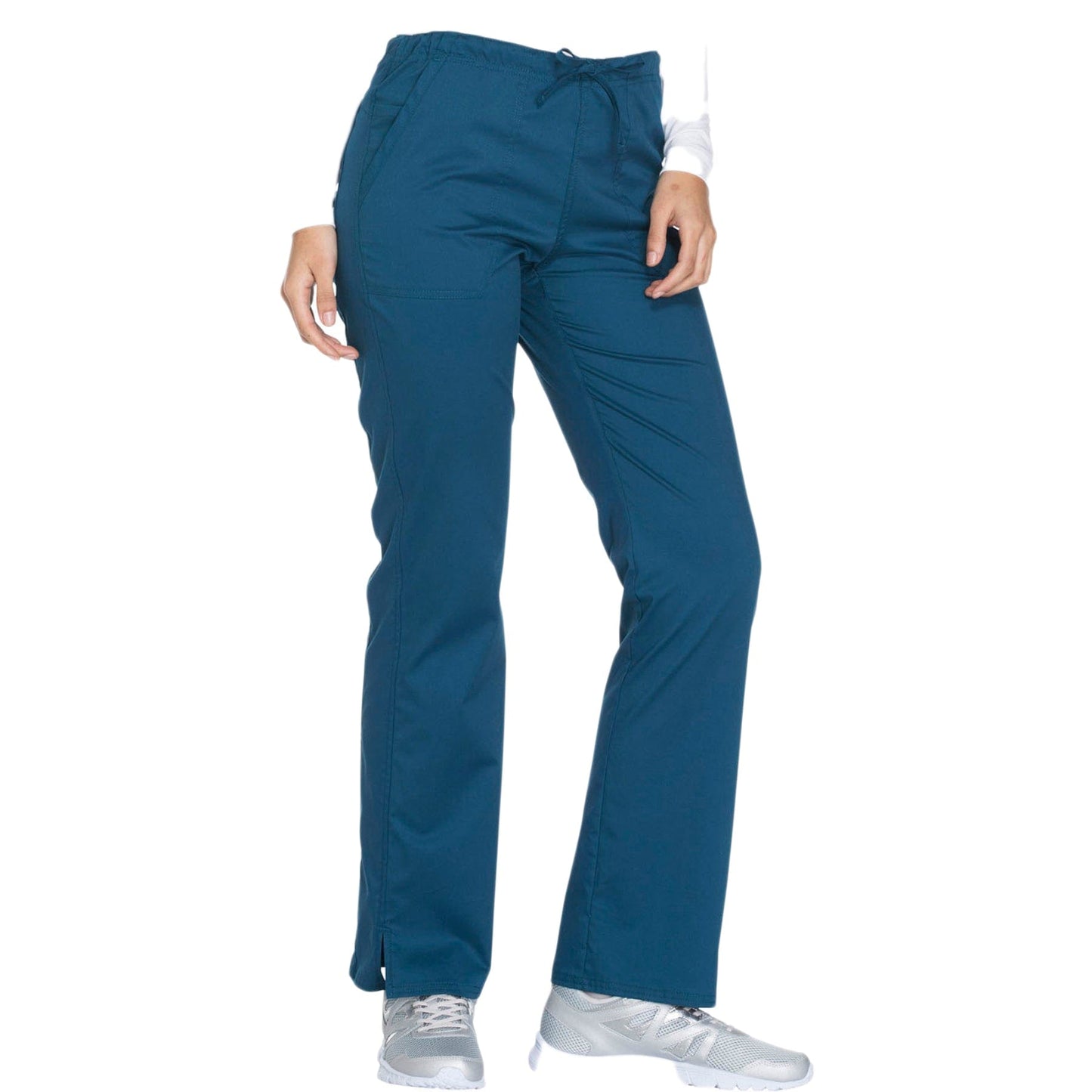 Cherokee Scrubs Pants 2XL / Regular Cherokee WW130 Mid Rise Straight Leg Drawstring Pant Caribbean Blue