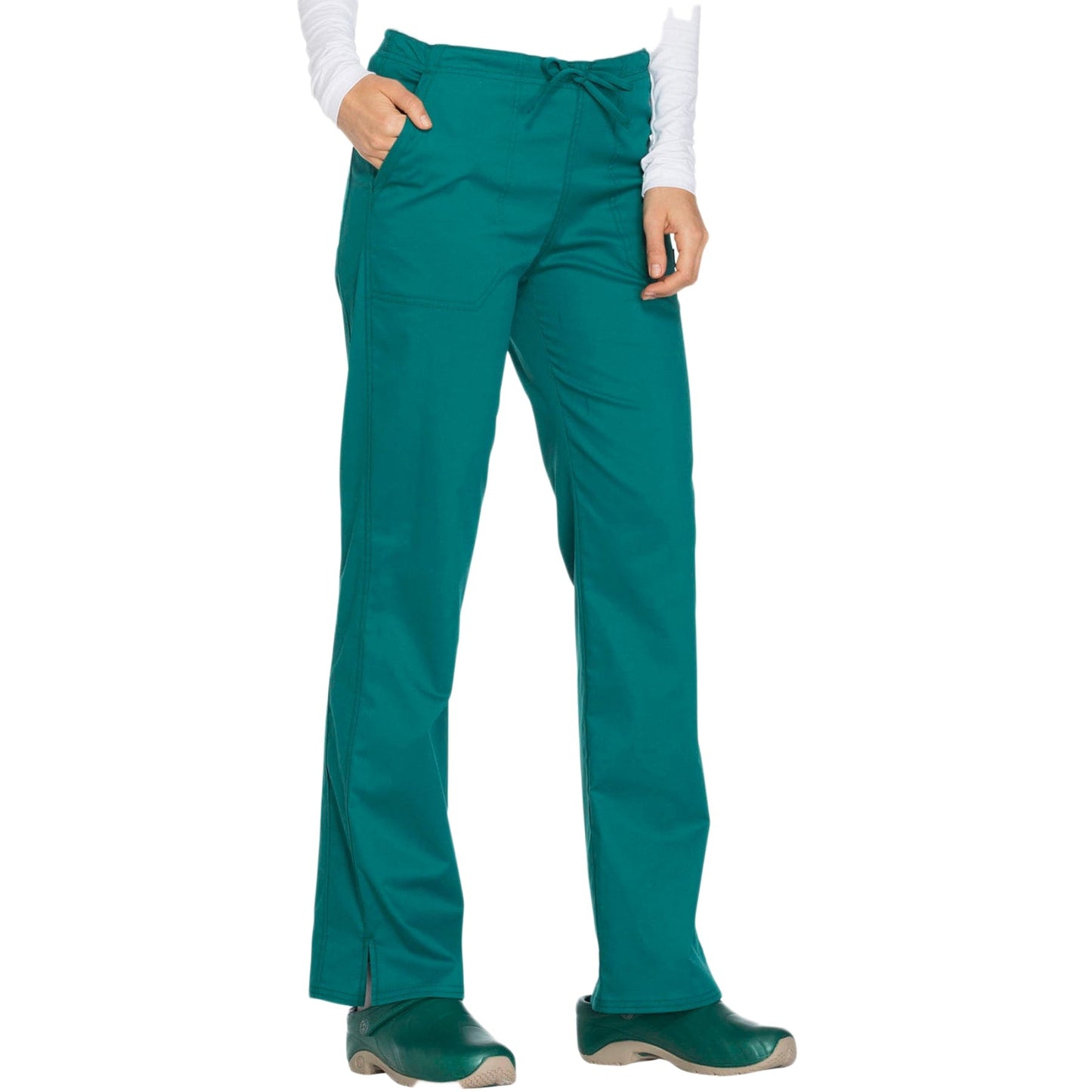 Cherokee Scrubs Pants 2XL Cherokee WW130 Mid Rise Straight Leg Drawstring Pant Hunter Green