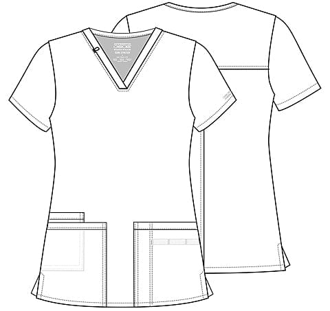 PIM-BUN XXS Cherokee WW630 Black - WW Core Stretch V-Neck Top
