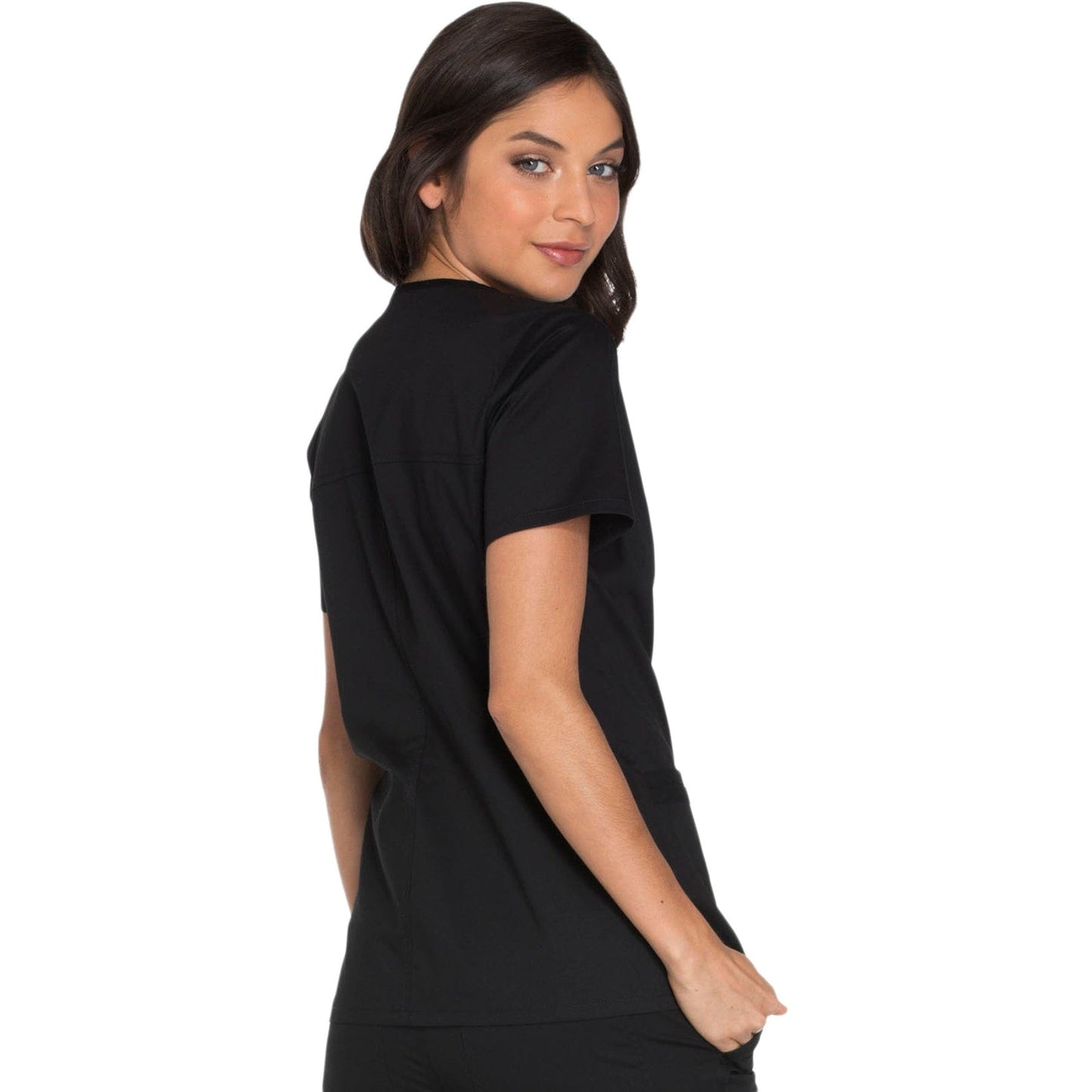 PIM-BUN XXS Cherokee WW630 Black - WW Core Stretch V-Neck Top