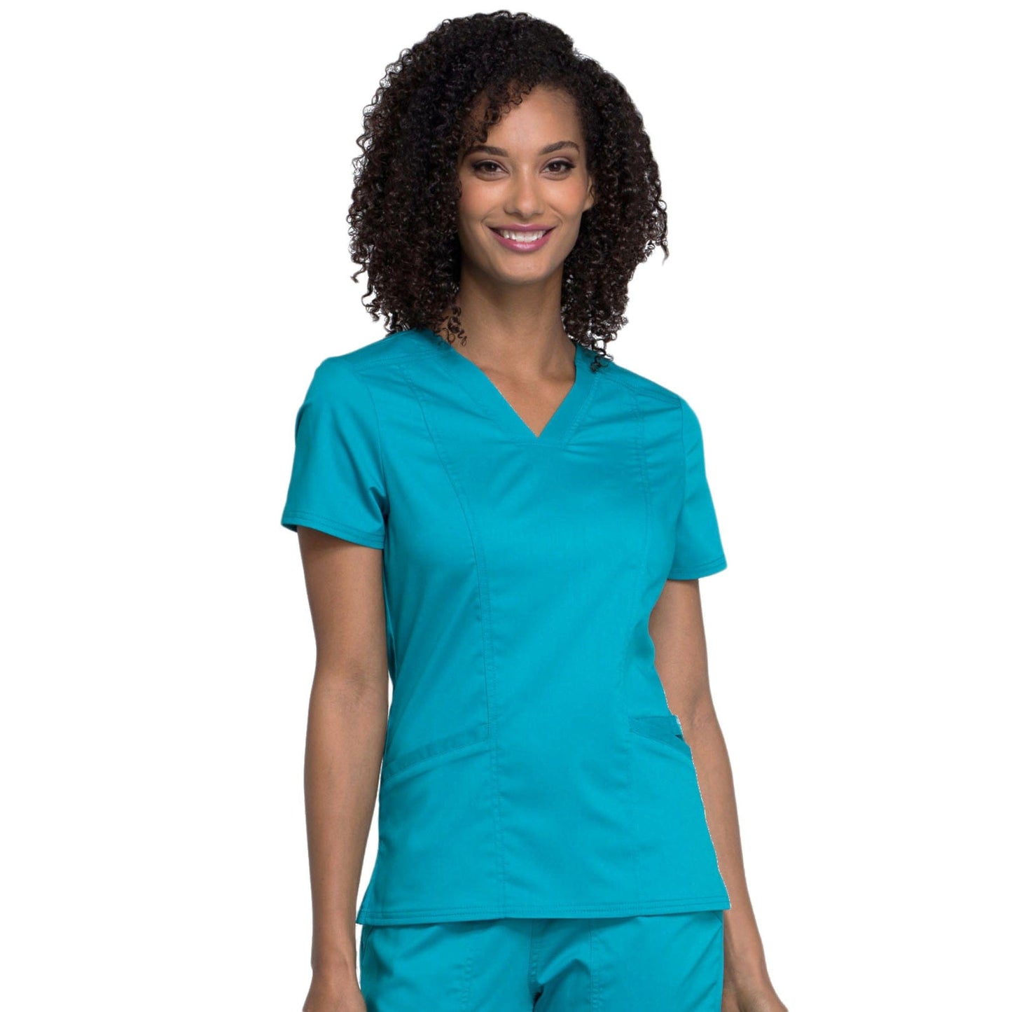 Cherokee Scrub Tops XXS Cherokee WW710 Teal Blue - Revolution V-Neck Scrub Top