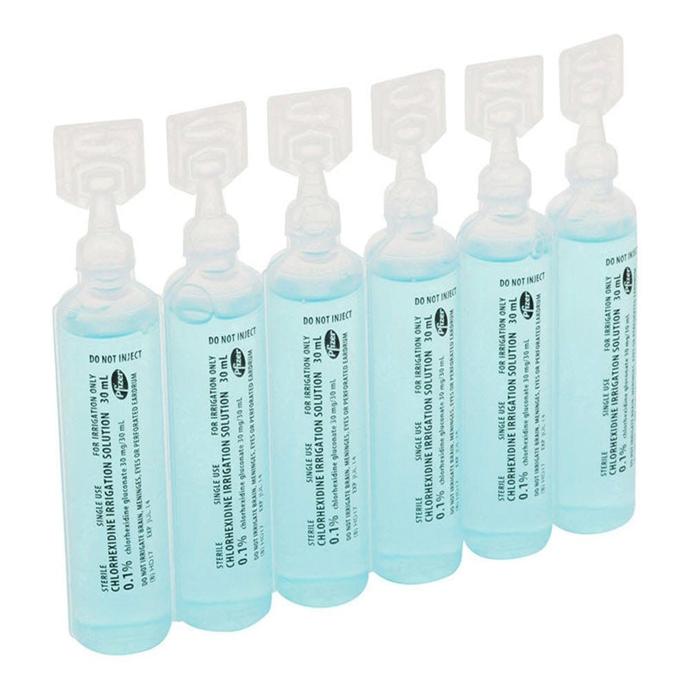 Chlorhexidine Gluconate 0.1% Irrigation Solution 30mL Sterile