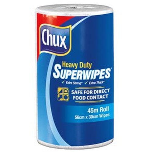 Clorox Australia Cleaning & Washroom Supplies Carton of 6 Clorox Chux Superwipes Heavy Duty Roll White 45m