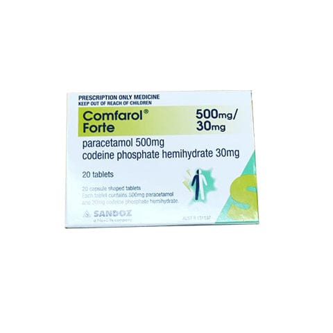 Sandoz Analgesics Comfarol Forte Paracetamol 500mg Codeine Phosphate 30mg Tablets