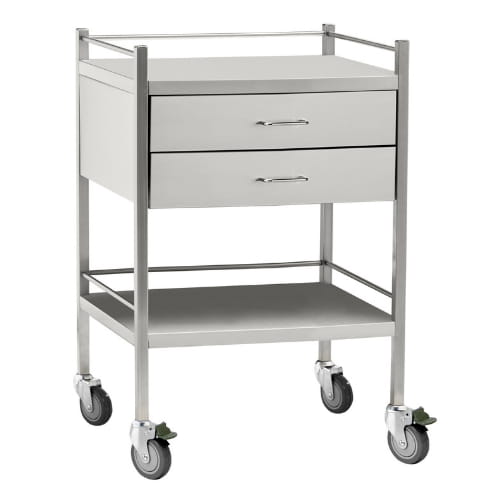 Dalcross Stainless Steel Two Drawer Vertical Trolley