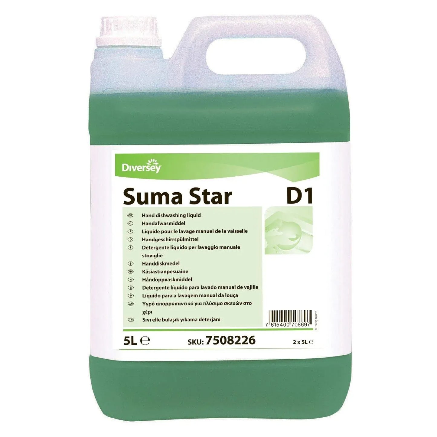 Diversey Cleaning & Washroom Supplies Carton of 2 Diversey Suma Star D1 Hand Dishwashing Detergent 5L