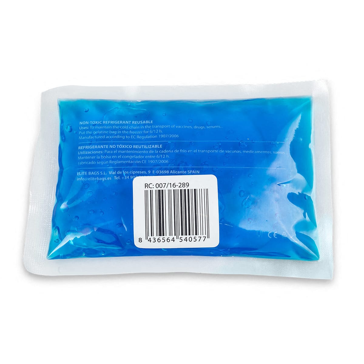 Elite Bags COLD GEL Reusable Cold Gel Pack – Blue – Back