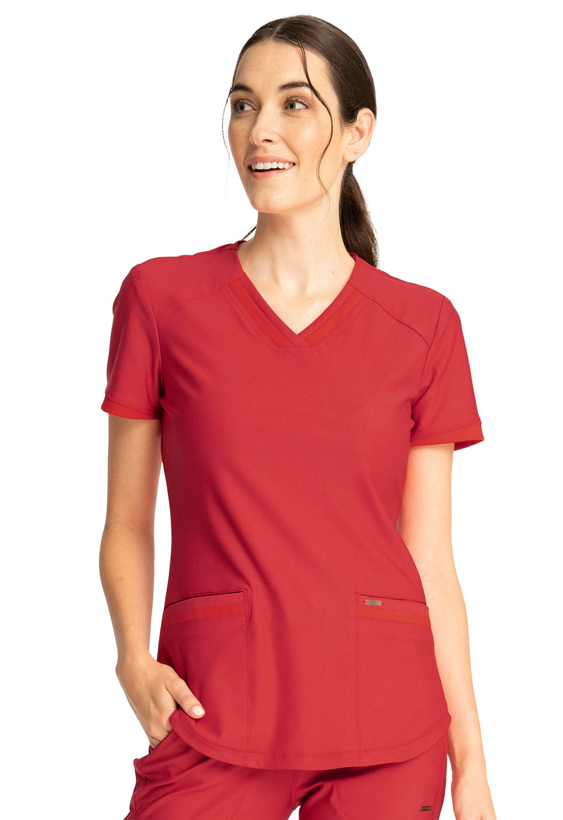 Form By Cherokee Scrub Tops Form by Cherokee Scrubs V-Neck Top Ruby Punch
