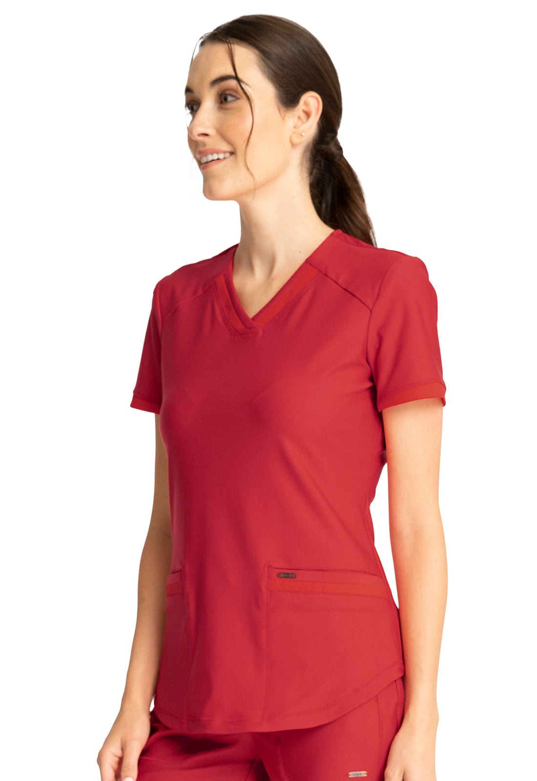 Form By Cherokee Scrub Tops Form by Cherokee Scrubs V-Neck Top Ruby Punch