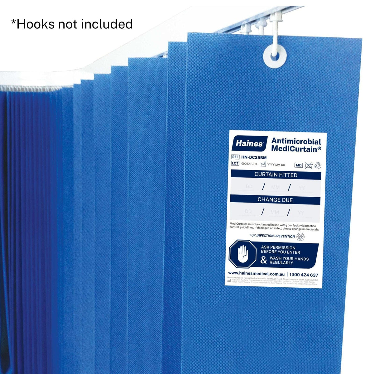 Haines Disposable Curtains, Fit Existing Hooks, 2.5m Wide x 2m Drop, Latte