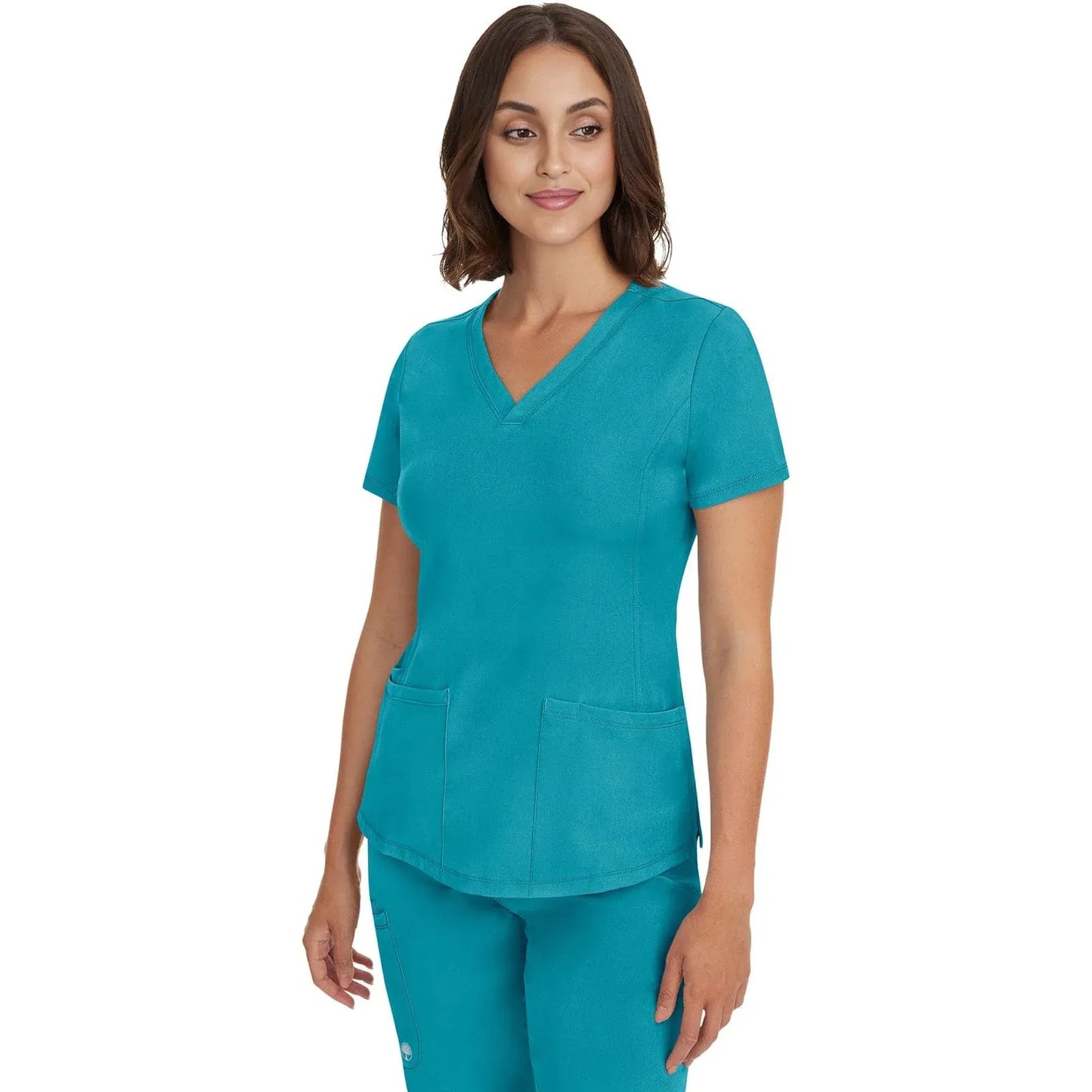 Healing Hands HH Works Scrubs 2500 Monica Top Women Teal