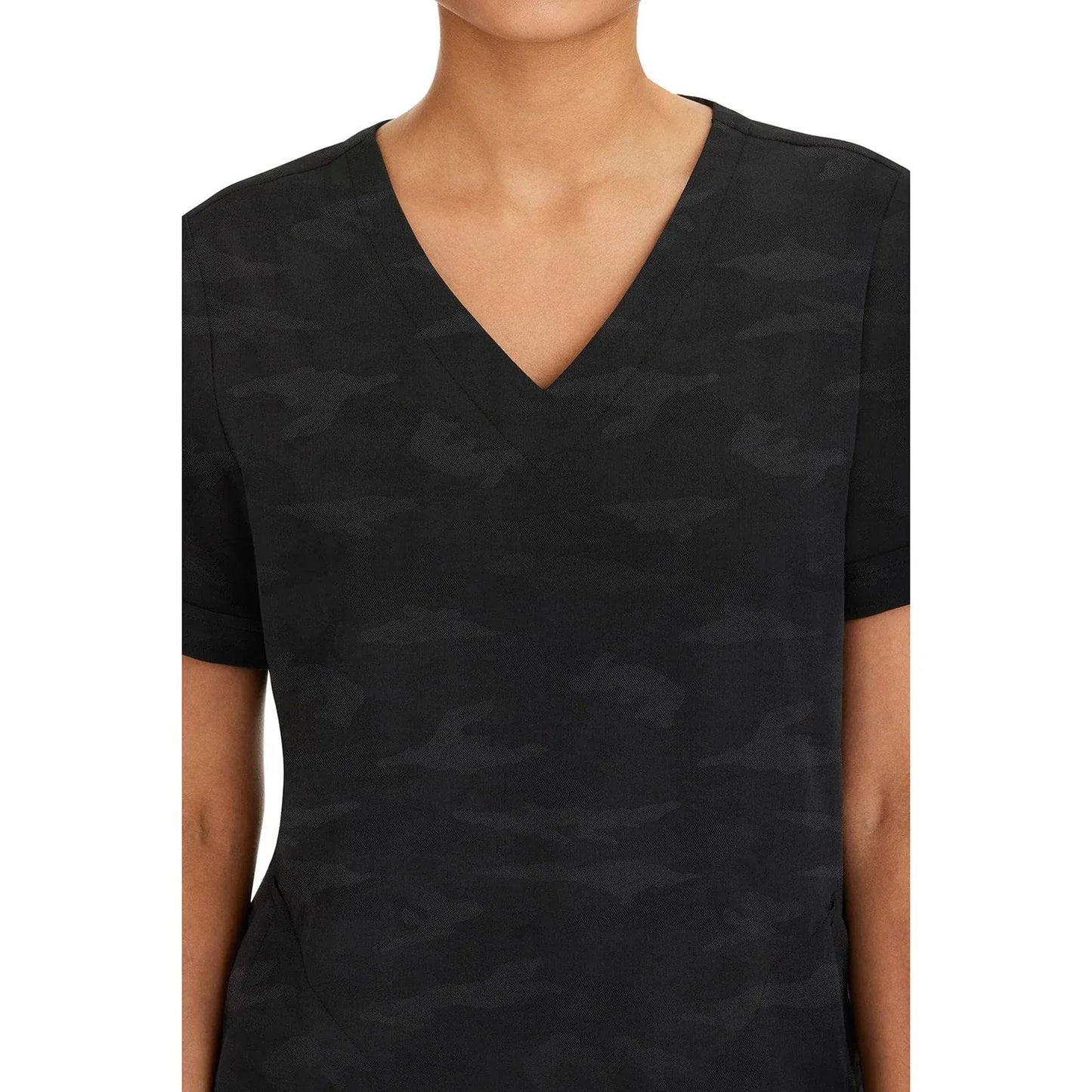 Healing Hands Purple Label Scrubs 2353 Joy Camo Top Women Black