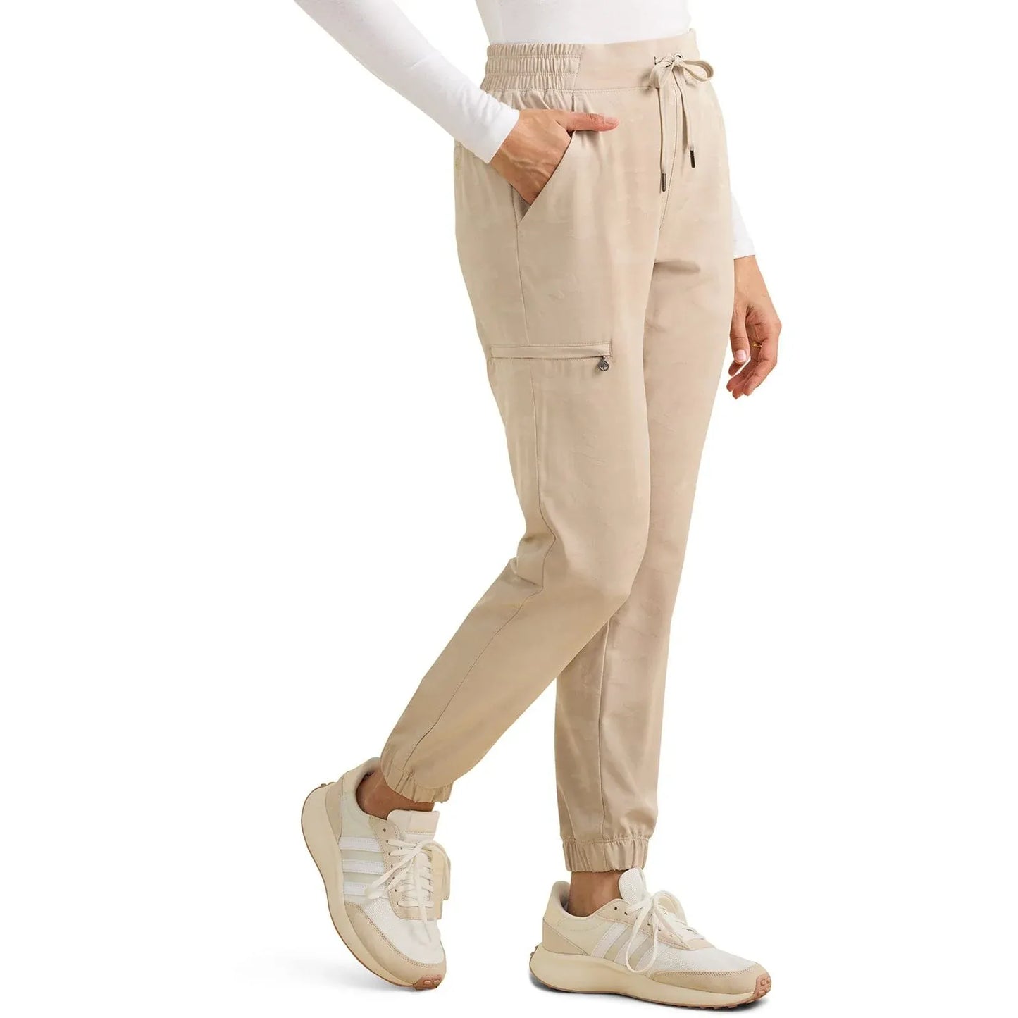 Healing Hands Purple Label Scrubs 9350 Tate Jogger Camo Pant Women Khaki