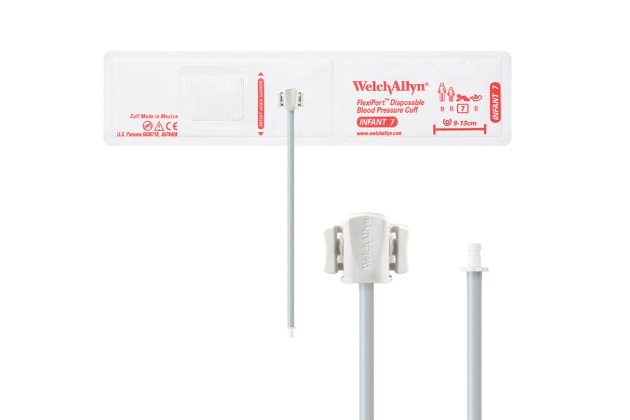 Hillrom - Welch Allyn Soft Disposable FlexiPort Cuff - One-Tube, Bayonet, Infant, Size 7, 9-13 cm