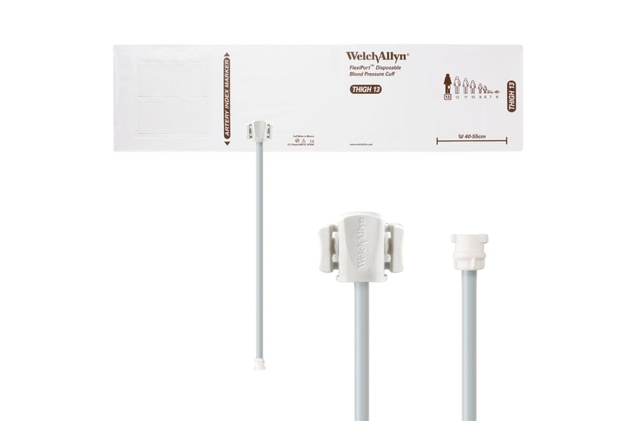 Hillrom - Welch Allyn Soft Disposable FlexiPort Cuff - One-Tube, Locking, Thigh, Size 13, 40-55 cm