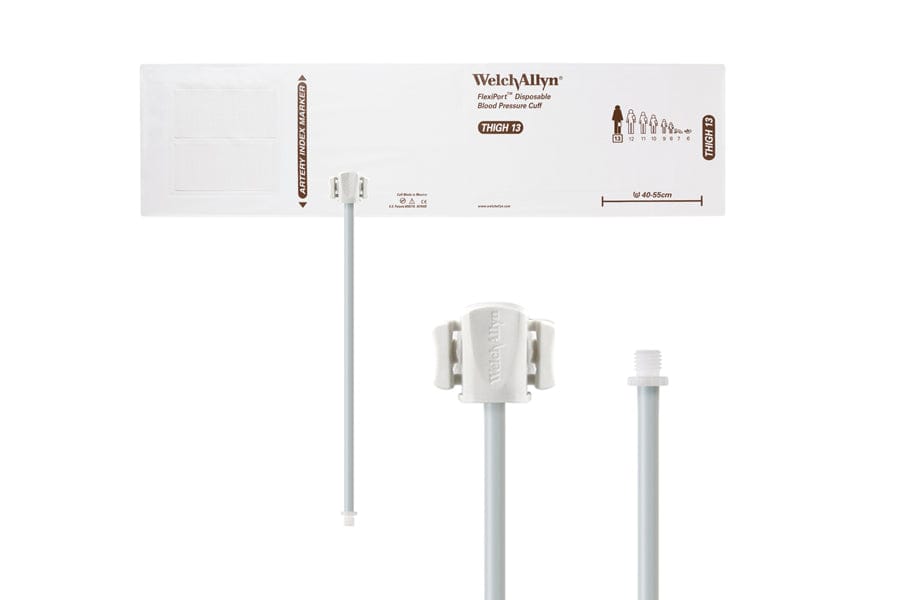 Hillrom - Welch Allyn Soft Disposable FlexiPort Cuff - One-Tube, Screw, Thigh, Size 13, 40-55 cm