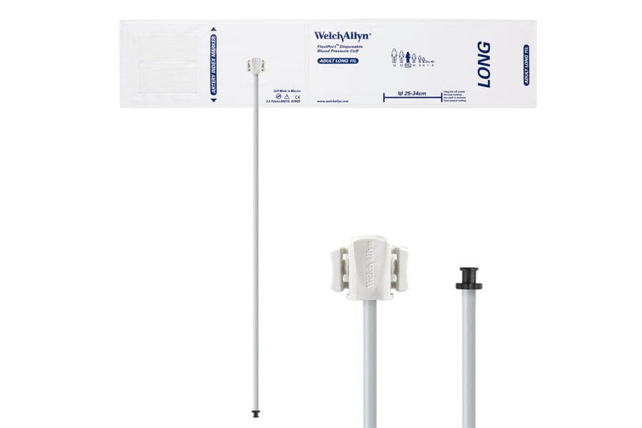 Hillrom - Welch Allyn Soft Disposable FlexiPort Cuff - One-Tube, Tri-Purpose, Adult Long, Size 11L, 25-34 cm