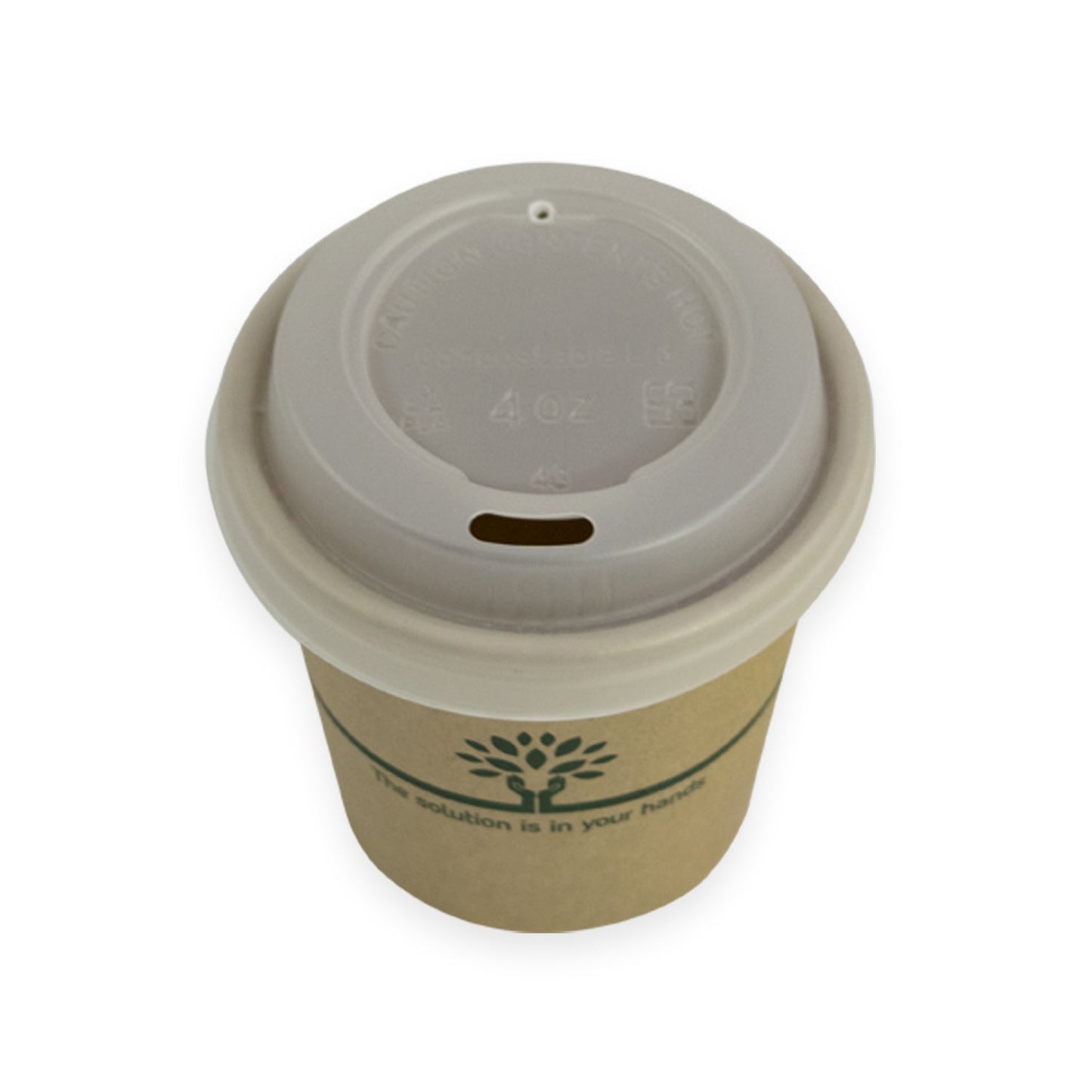 Sustain Disposable Cups Hot Cup Lid PLA White 4oz