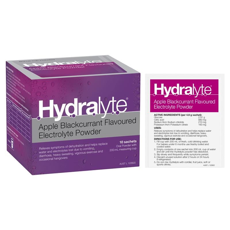 PIM-BUN Electrolytes Hydralyte Electrolyte Powder Sachets - Apple Blackcurrant