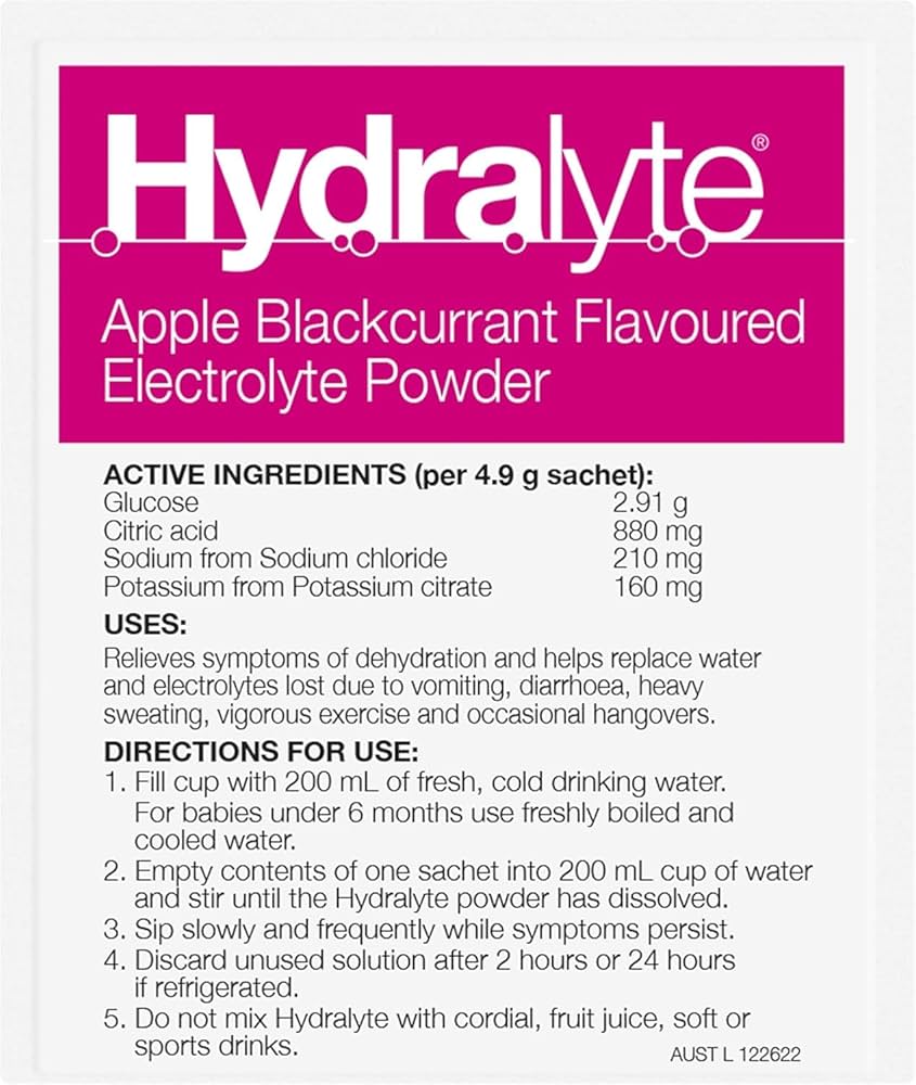 PIM-BUN Electrolytes Hydralyte Electrolyte Powder Sachets - Apple Blackcurrant