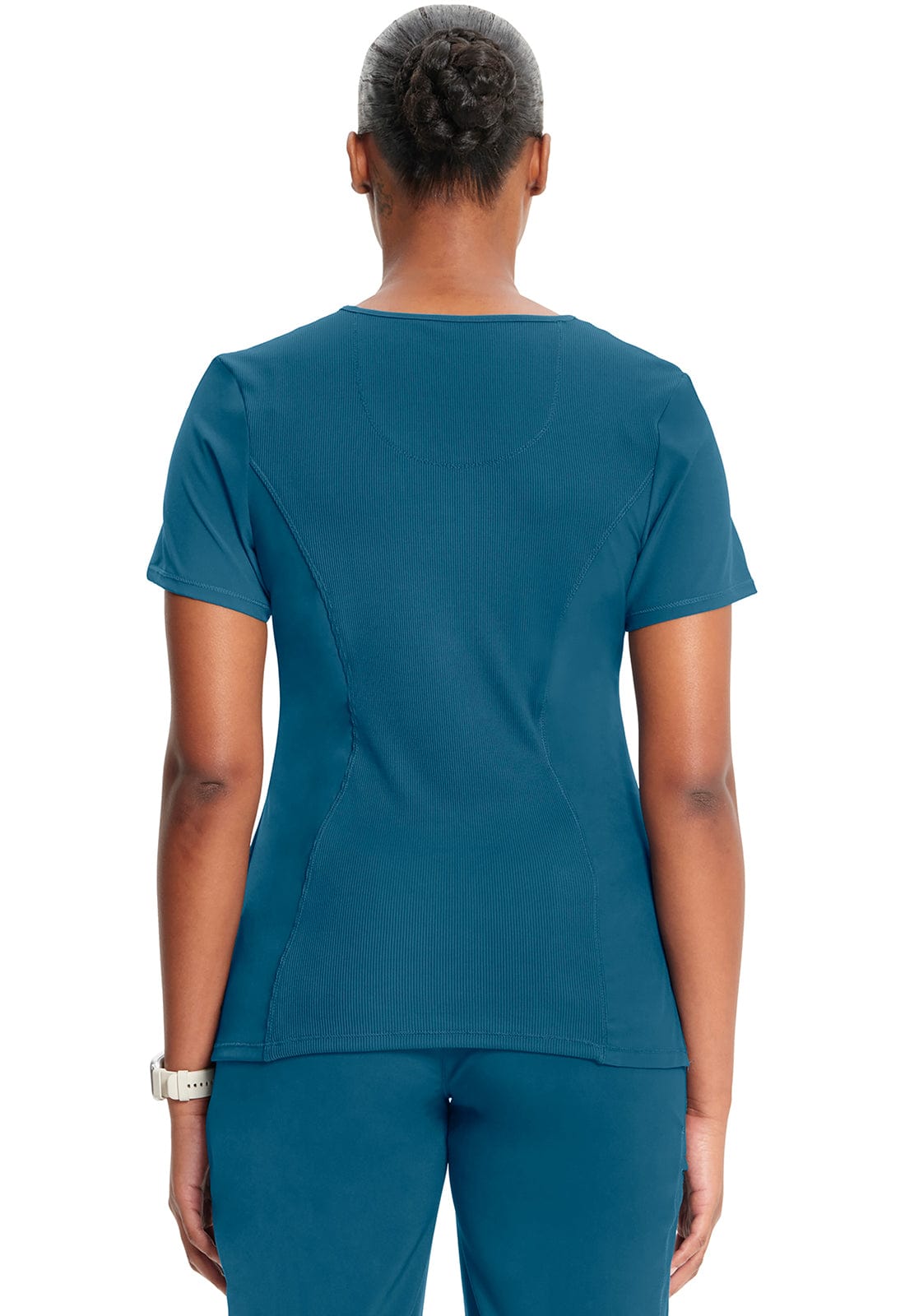 Infinity 2624A Scrubs Top Women's Round Neck Caribbean Blue
