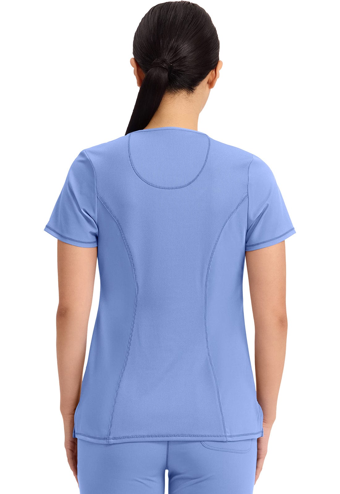 Infinity 2624A Scrubs Top Women's Round Neck Ceil Blue