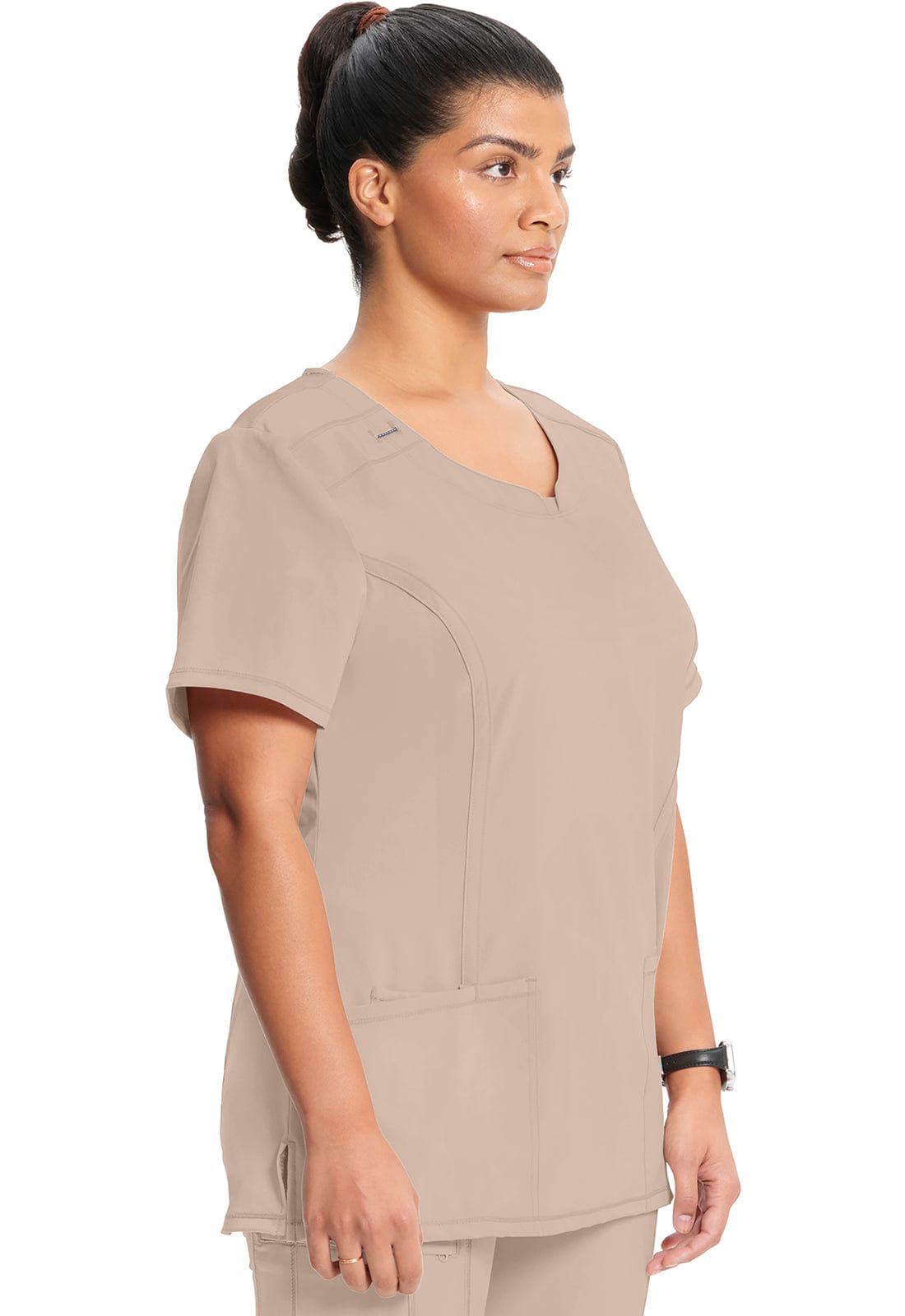 Infinity 2624A Scrubs Top Women's Round Neck Khaki