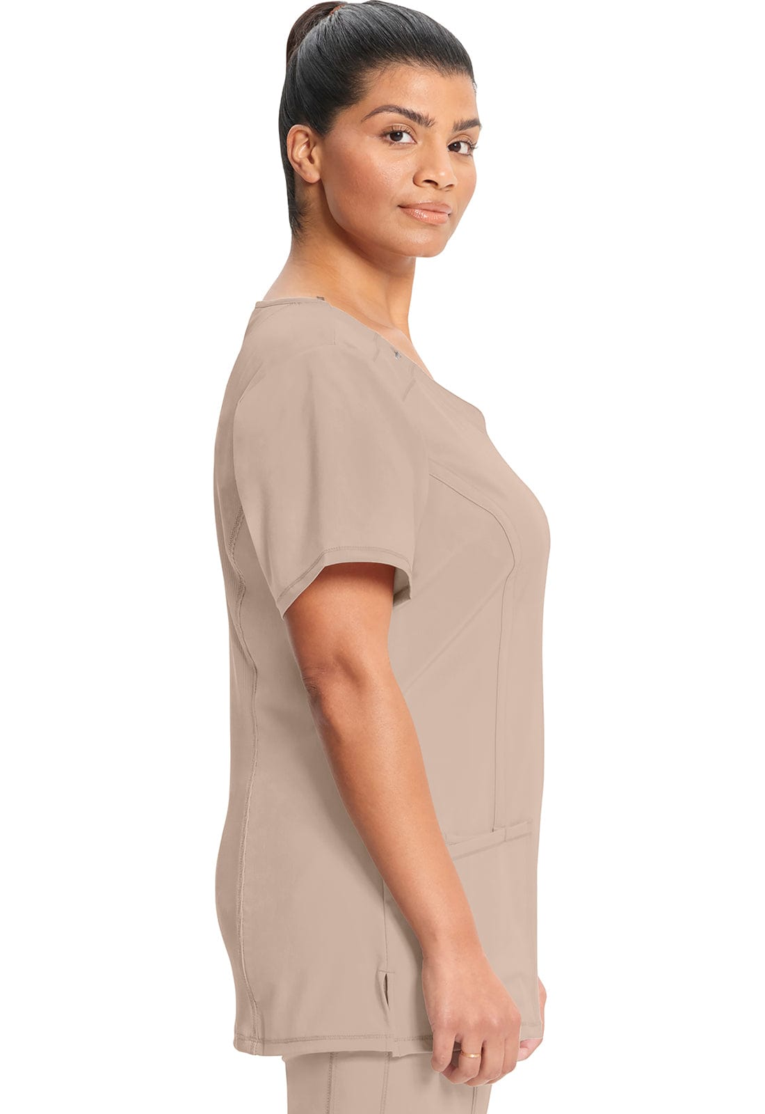 Infinity 2624A Scrubs Top Women's Round Neck Khaki