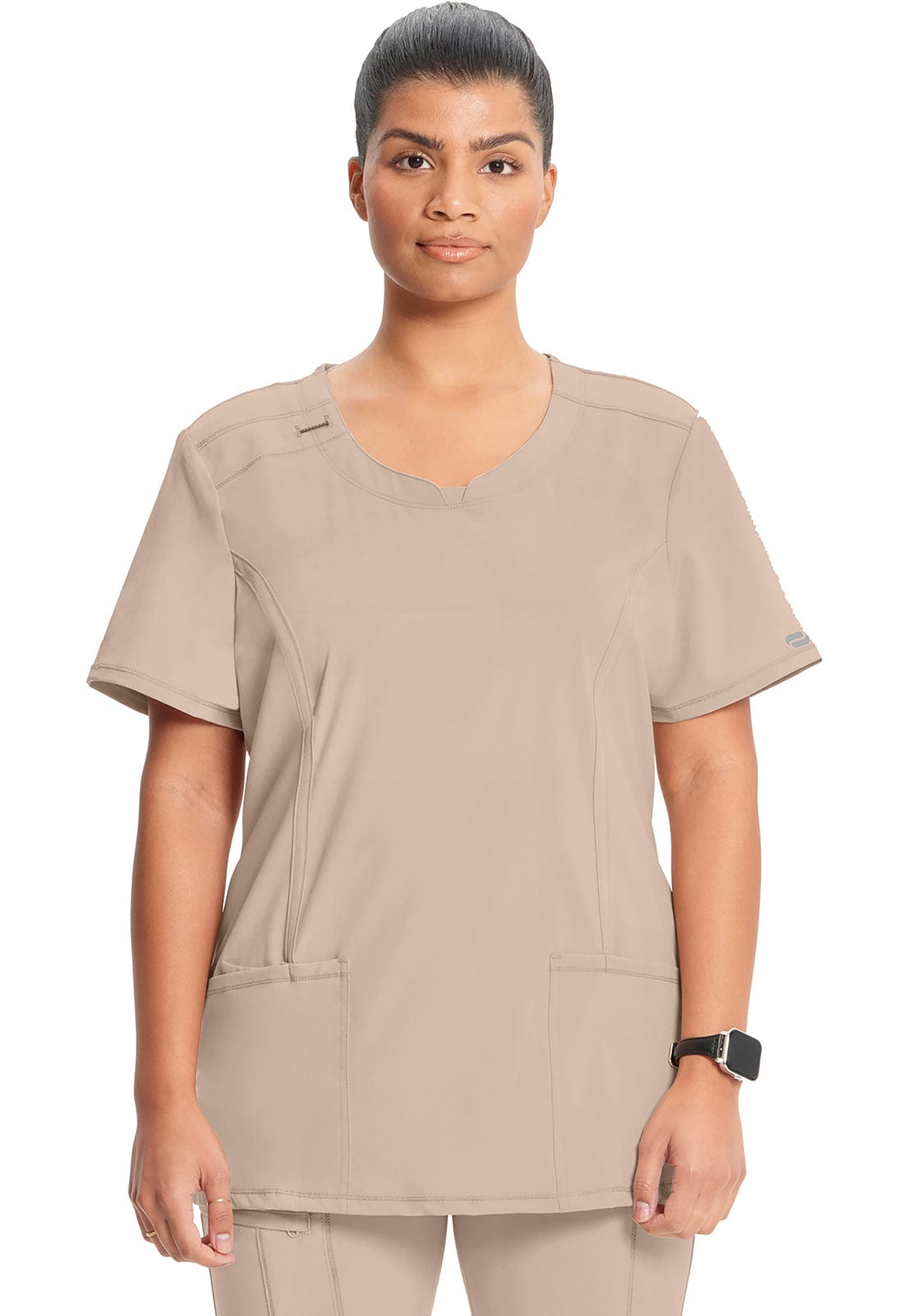 Infinity 2624A Scrubs Top Women's Round Neck Khaki