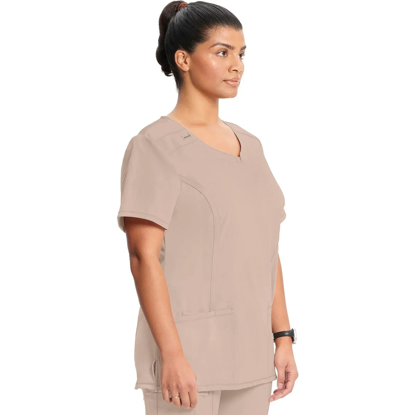 Infinity 2624A Scrubs Top Women's Round Neck Khaki