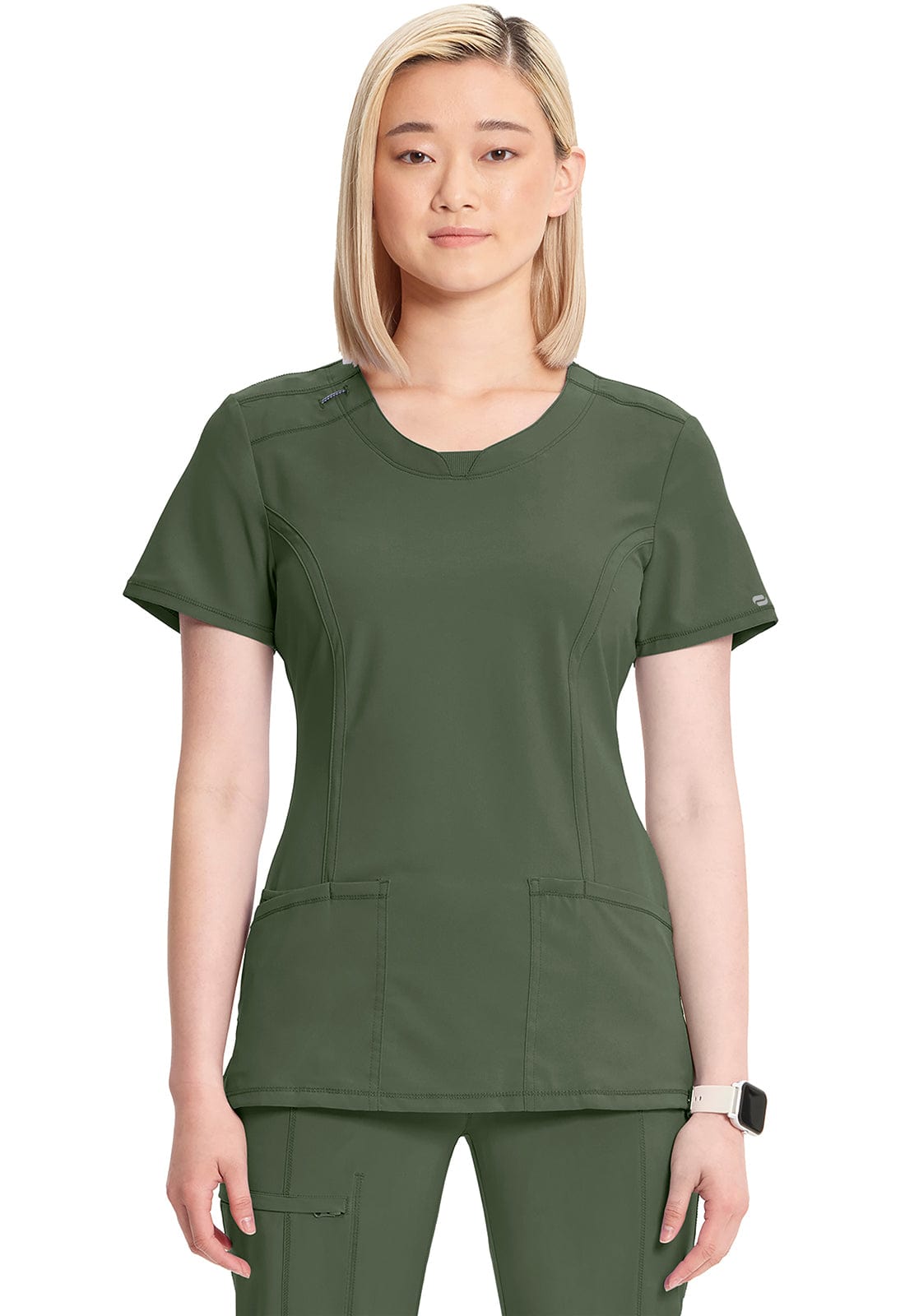Infinity 2624A Scrubs Top Women's Round Neck Olive