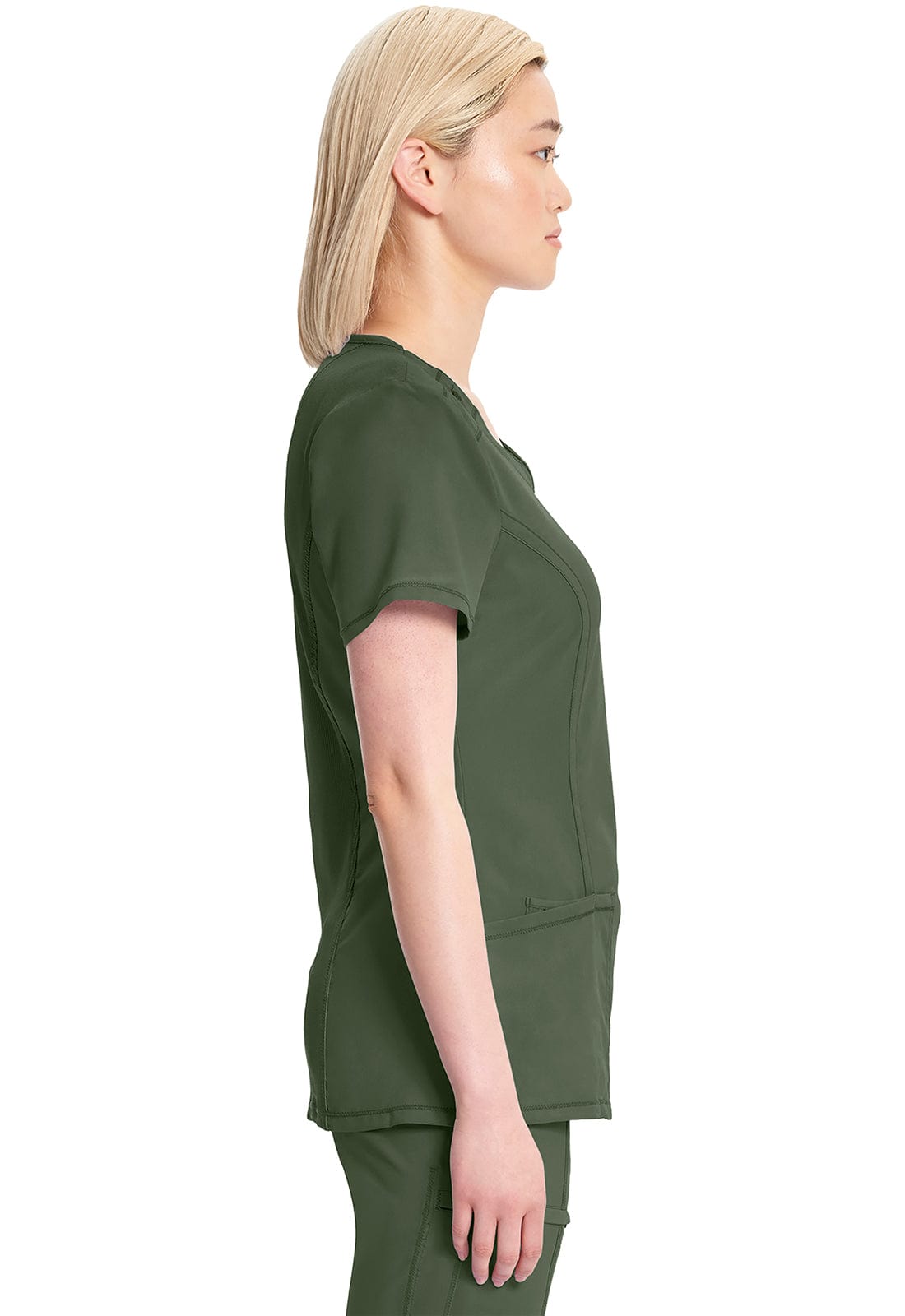 Infinity 2624A Scrubs Top Women's Round Neck Olive