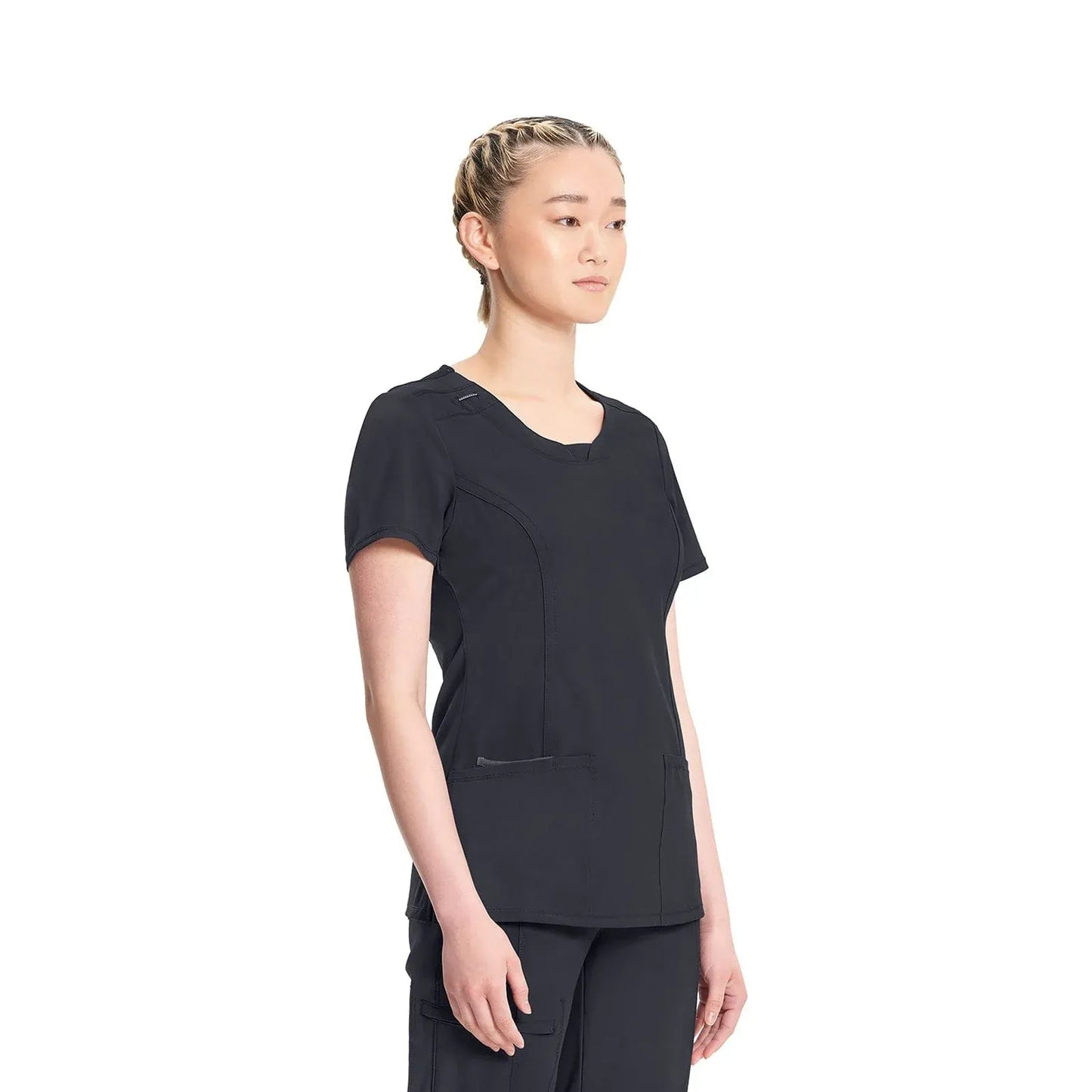 Infinity 2624A Scrubs Top Women's Round Neck Pewter