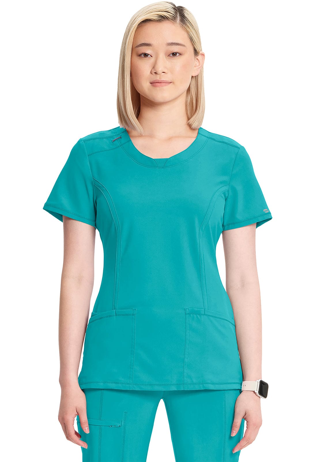 Infinity 2624A Scrubs Top Women's Round Neck Teal Blue