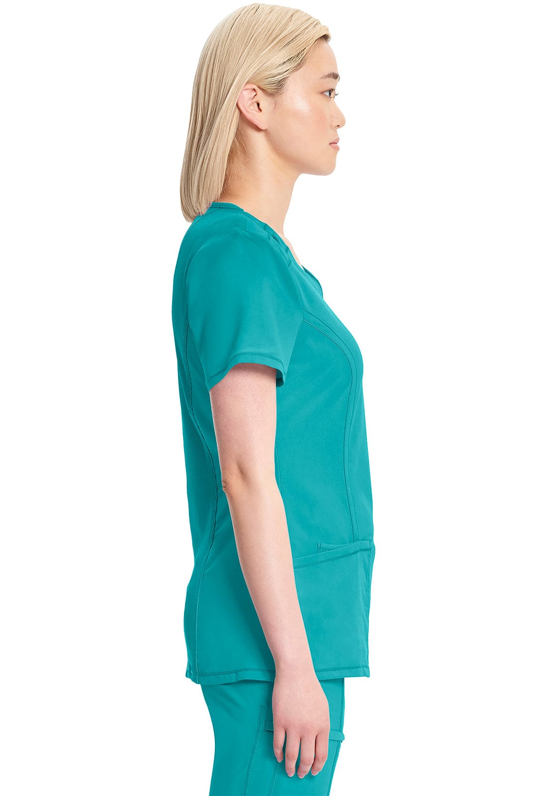 Infinity 2624A Scrubs Top Women's Round Neck Teal Blue