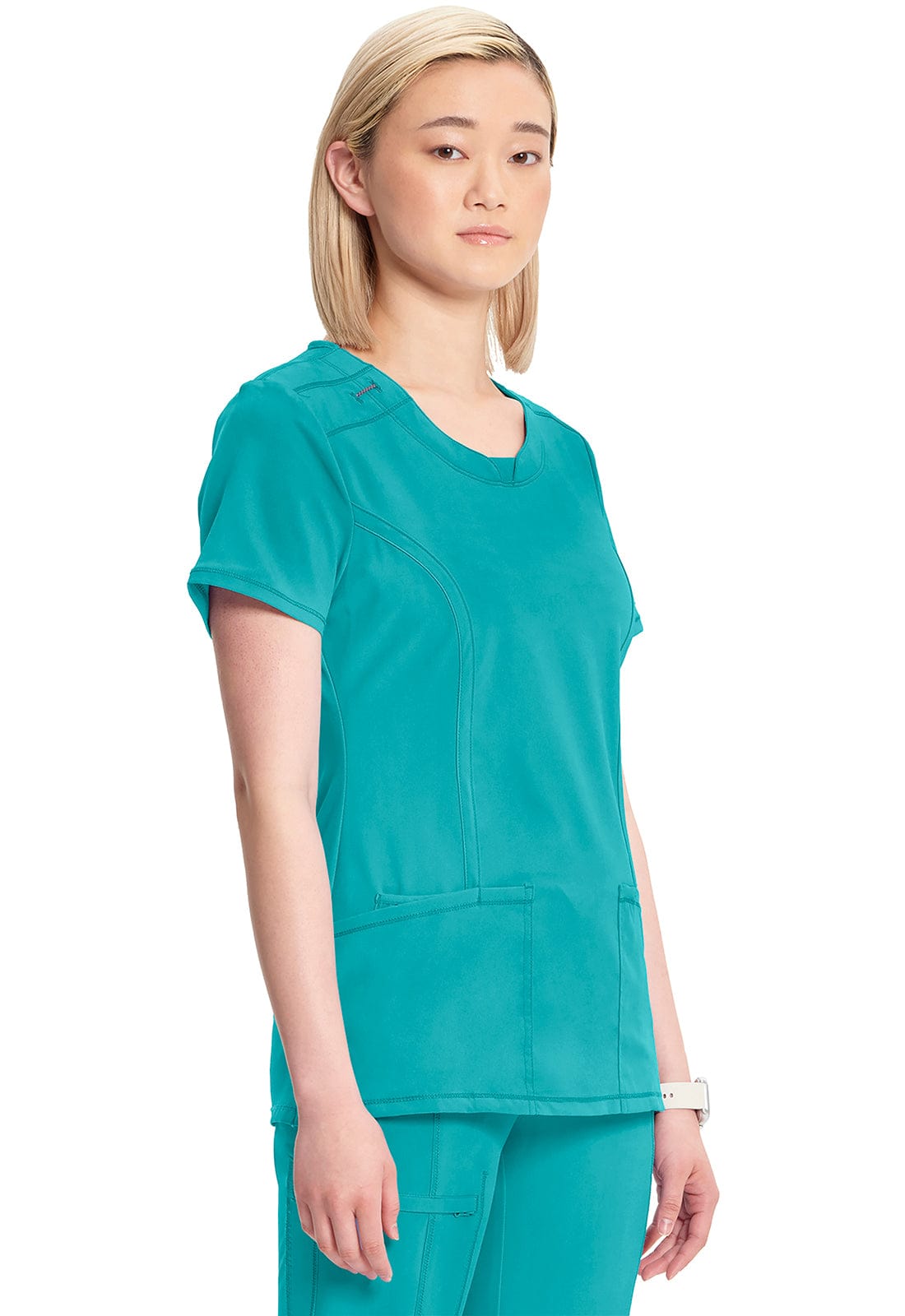 Infinity 2624A Scrubs Top Women's Round Neck Teal Blue