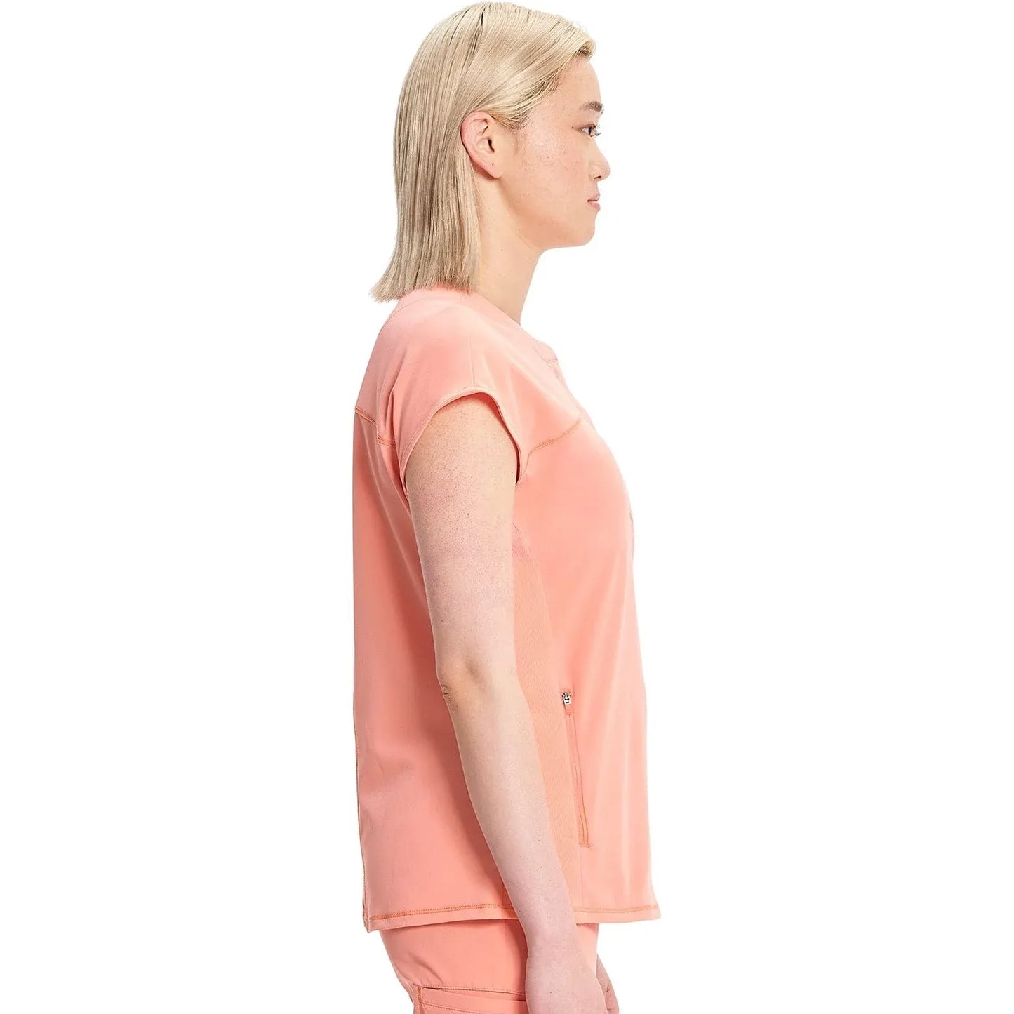 Infinity Scrubs Top 2XL Infinity IN622A Henley Women Scrubs Top Electric Coral