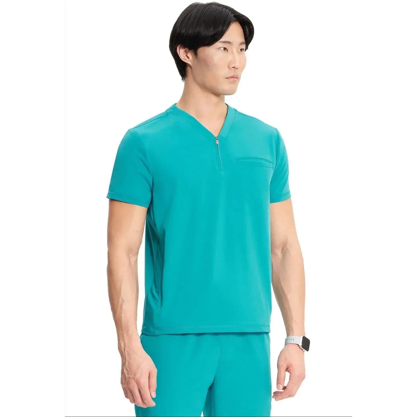 Infinity GNR8 IN702A Mens Partial Zip V-Neck Top Men Top Teal Blue